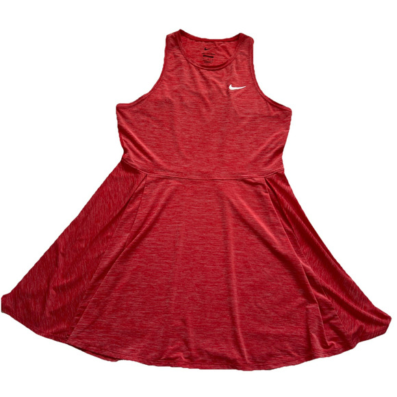 Nike Court Dri-Fit Advantage Dress Womens Lg Red Racerback Unlined Tennis Golf - Picture 11 of 11